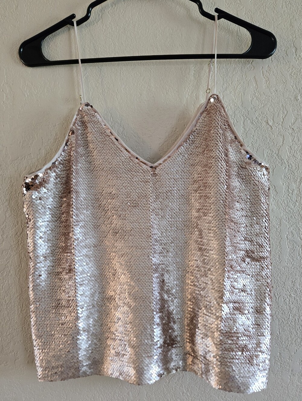 Gianni Bini Rose Gold Sequin V-Neck Cami